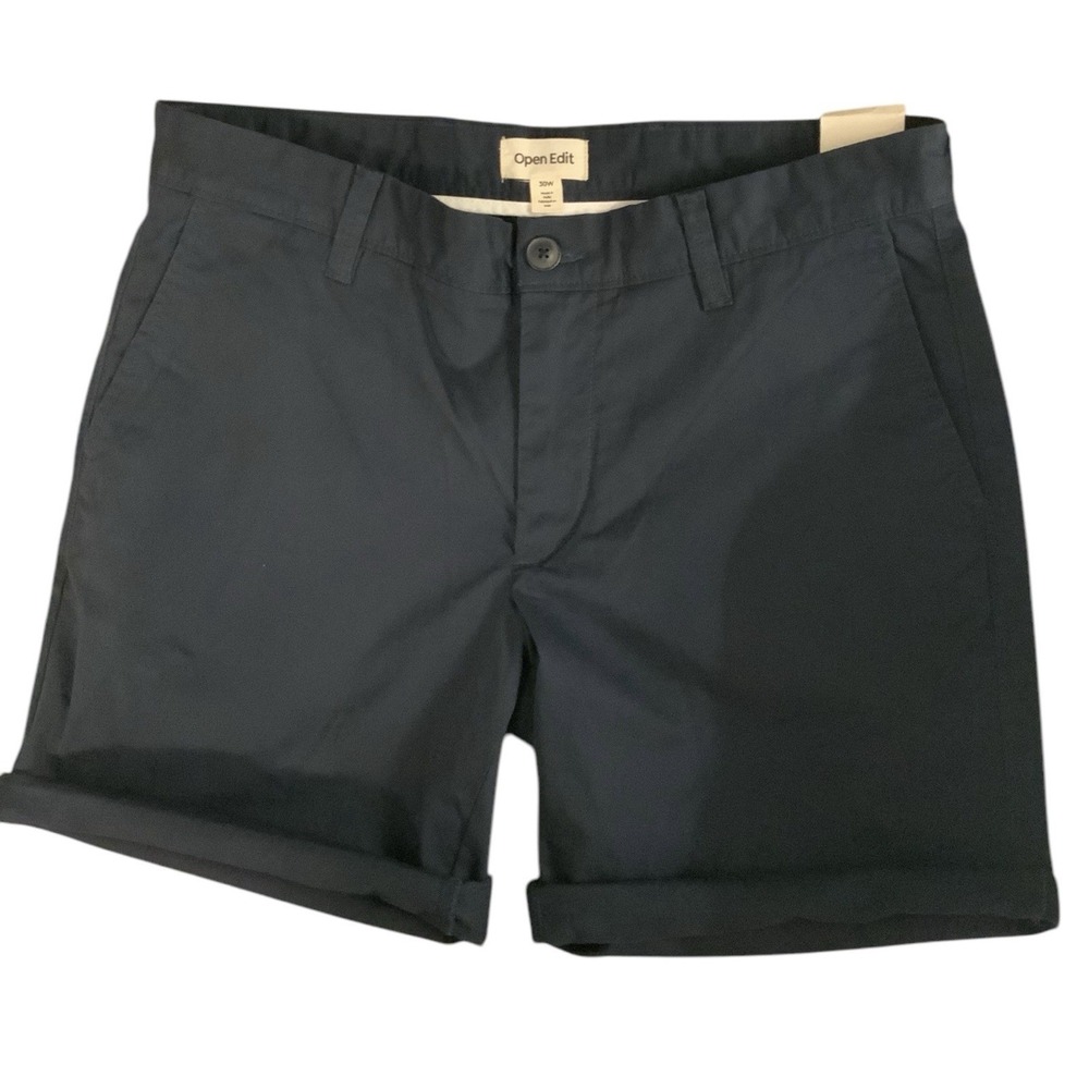 Open Edit Navy Men's Stretch Cotton Skinny Chino Shorts Sz 30 NWT